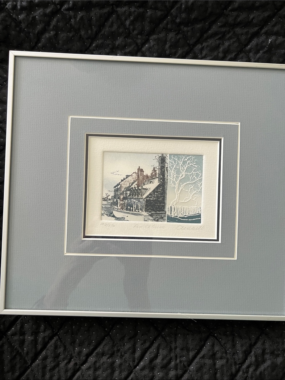 Vintage Paul Cloutier Signed Limited Edition Embossed Art Print "Fin d’hiver"